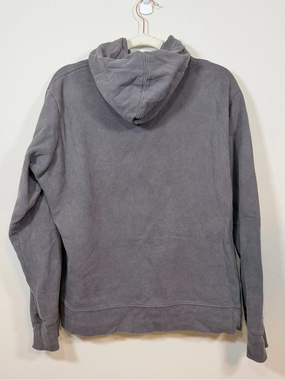 The North Face Sweatshirt Gray Hoodie Yellow Logo Heavy Outdoor Pullover Men M